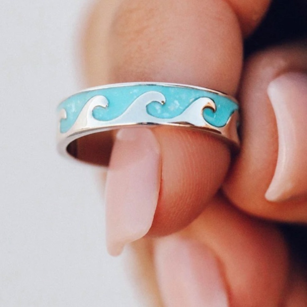 NEW Pura Vida Reversible Enamel wave ring 6 - Picture 2 of 5